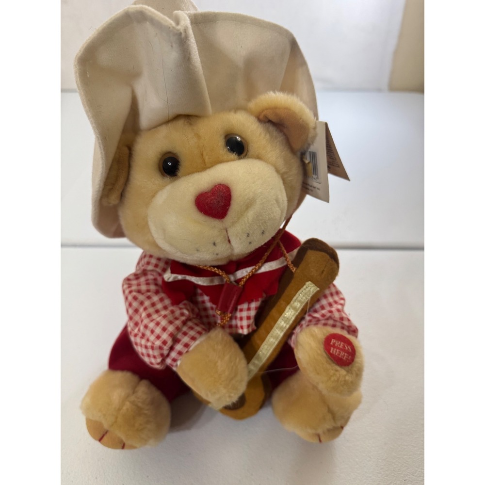VTG NWT Preferred Plush Howie Musical Cowboy Teddy Bear Gingham Hat Hand craftd